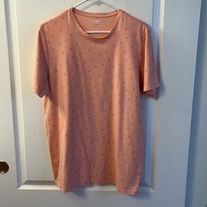 Old navy soft wash T-shirt, tall, salmon, pink palm, tree motive